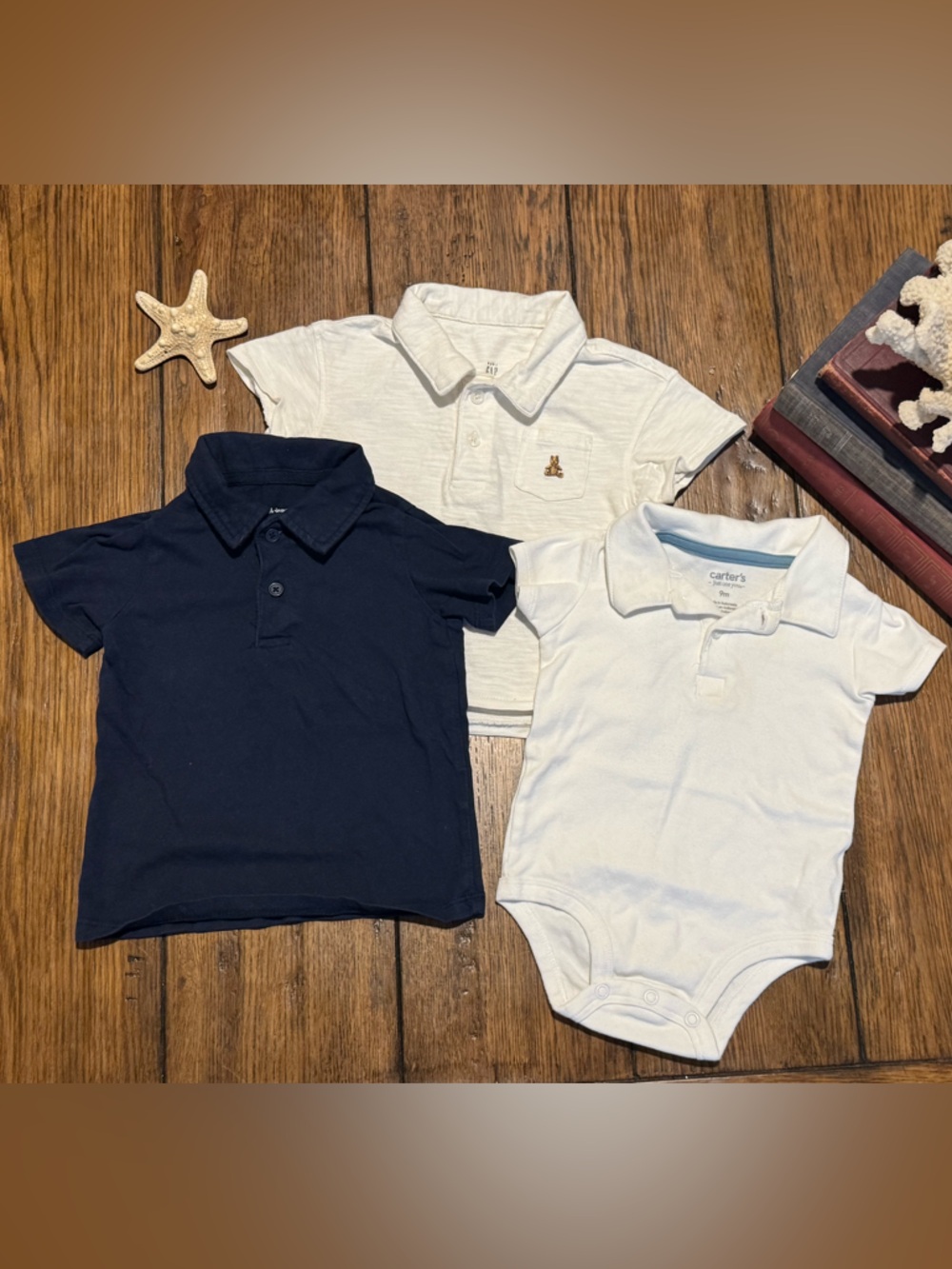 GAP Navy Polo with White Tops Set